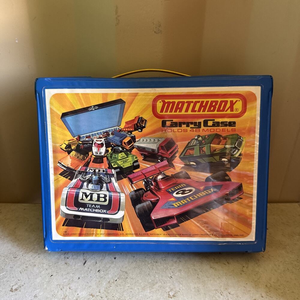 Vintage Matchbox Blue Carry Case 1976 Holds 24 Matchbox Car Models